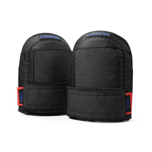FLOVORK Knee Pads for Flooring Roofing Gardening Concrete with Soft GEL Padding,Machine Washable,PU Leather, Black Large