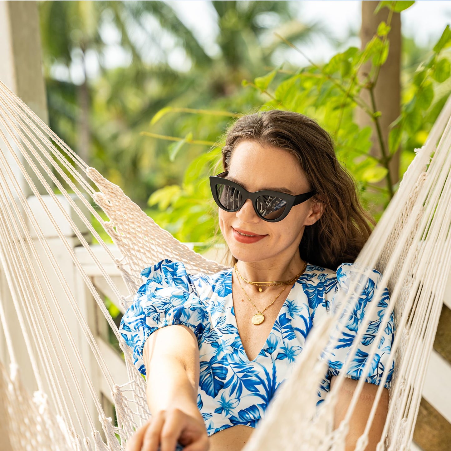 Lazy Daze Hammocks Chair Caribbean Hanging Rope Weaving Chair with 40" Hardwood Spreader Bar and Soft-Spun Cotton Rope for Indoor/Outdoor Backyard & Living Room, Max 300 LBS, Natural
