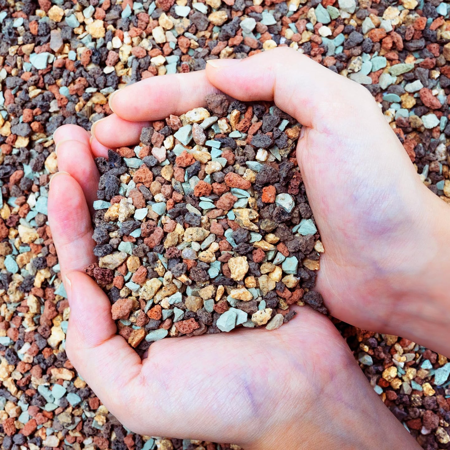 Seuqhck 12lb Mix Lava Rocks Pebbles for Plant, Pumice Potting Soil Mix Decorative Top Dressing Landscaping Gritty Rock for Succulent, Bonsai, Cactus, Vase Filler