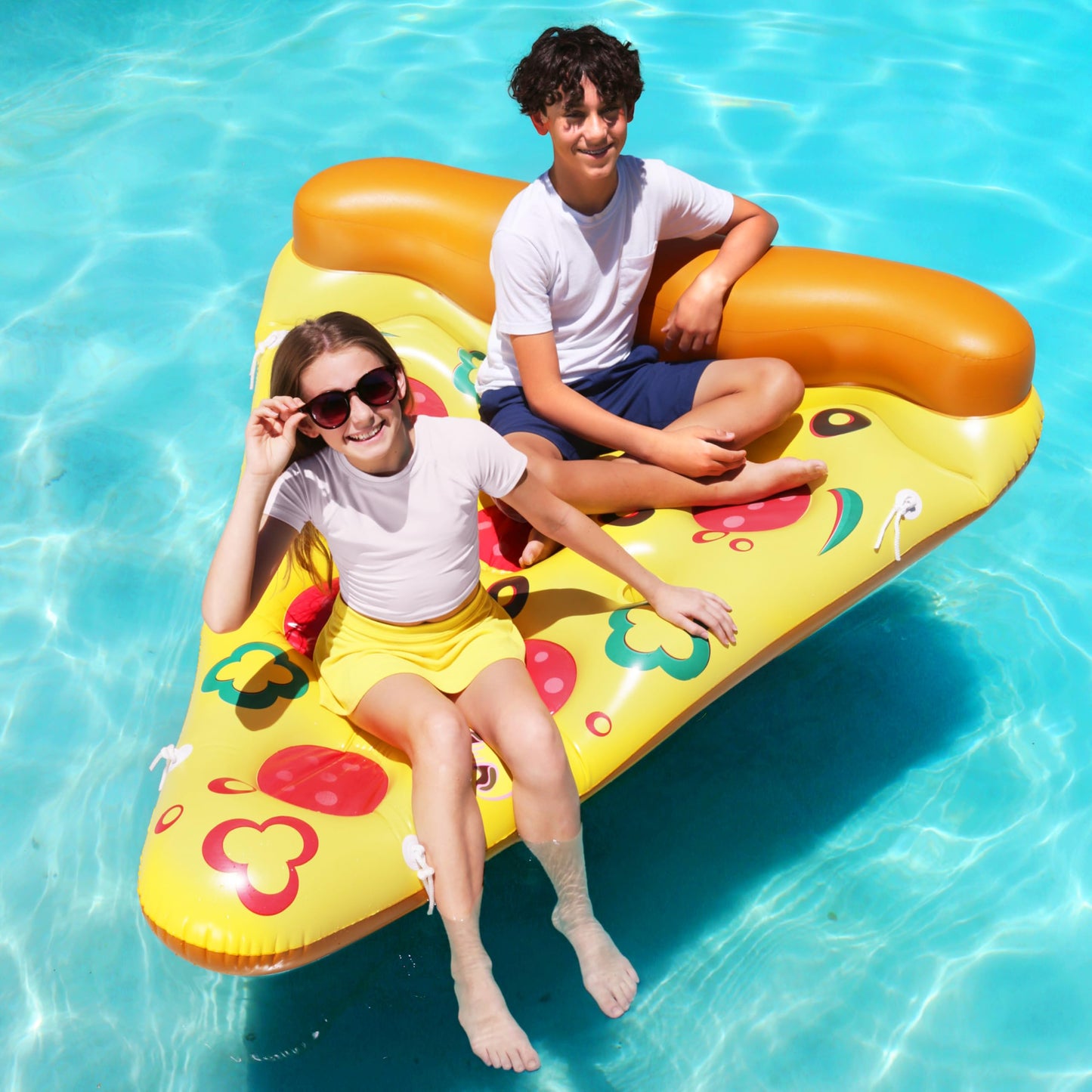 JOYIN Giant Inflatable Pizza Slice Pool Float, Fun Pool Floaties, Swim Party Toy, Summer Pool Raft (1 Pack), Extra Large with Cup Holders