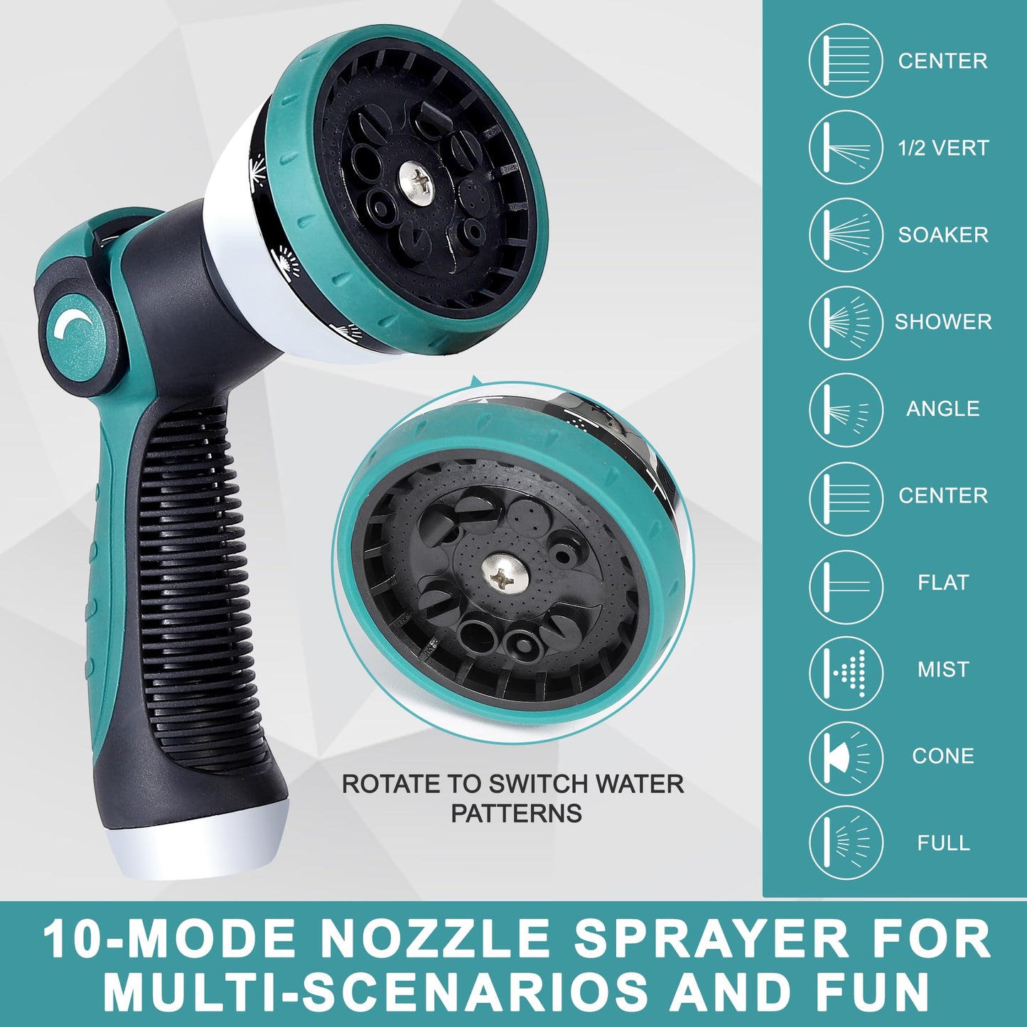 75FT Garden Hose, 304 Stainless Steel Water Hose, Flexible with a 10-Mode Nozzle Sprayer, No Kink, Lightweight, Puncture Proof, Ideal for Yard, Lawn, Outdoor, 5/8'' Outside Diameter