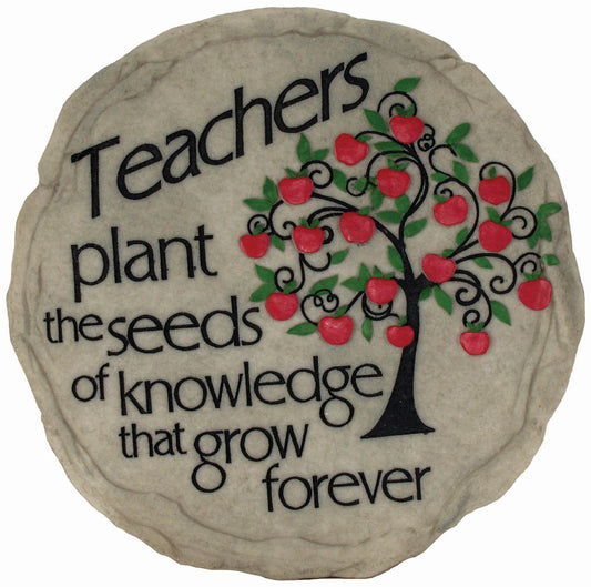 Spoontiques - Garden Décor - Teacher Stepping Stone - Decorative Stone for Garden