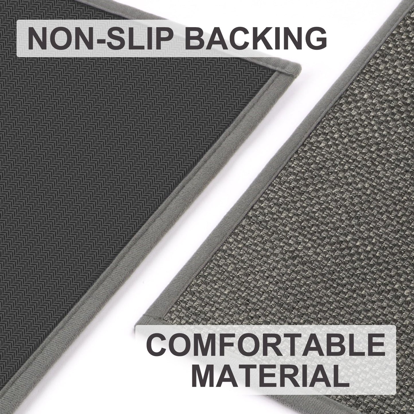 LEKEEPGO Door Mat 17"x29", Non Slip Door Mat Indoor Entrance, Rubber Backing Indoor Door mats Washable Absorbent Low-Profile Doormat Front Entryway Entry Resist Dirt Inside Door Mats, Grey