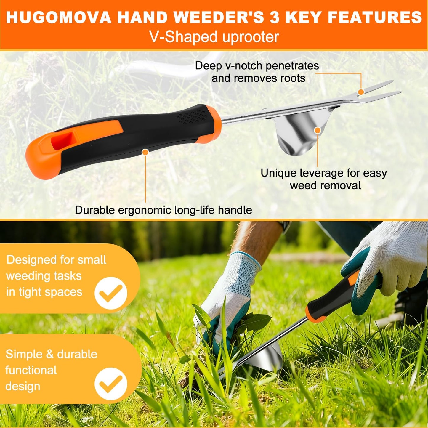 2025 Weed Puller Tool, 4 Pack New Garden Stainless Steel Weeder Tool Hand Weeder Tool,Multi-Purpose Weed Remover Tool Weeding Tools for Gardening