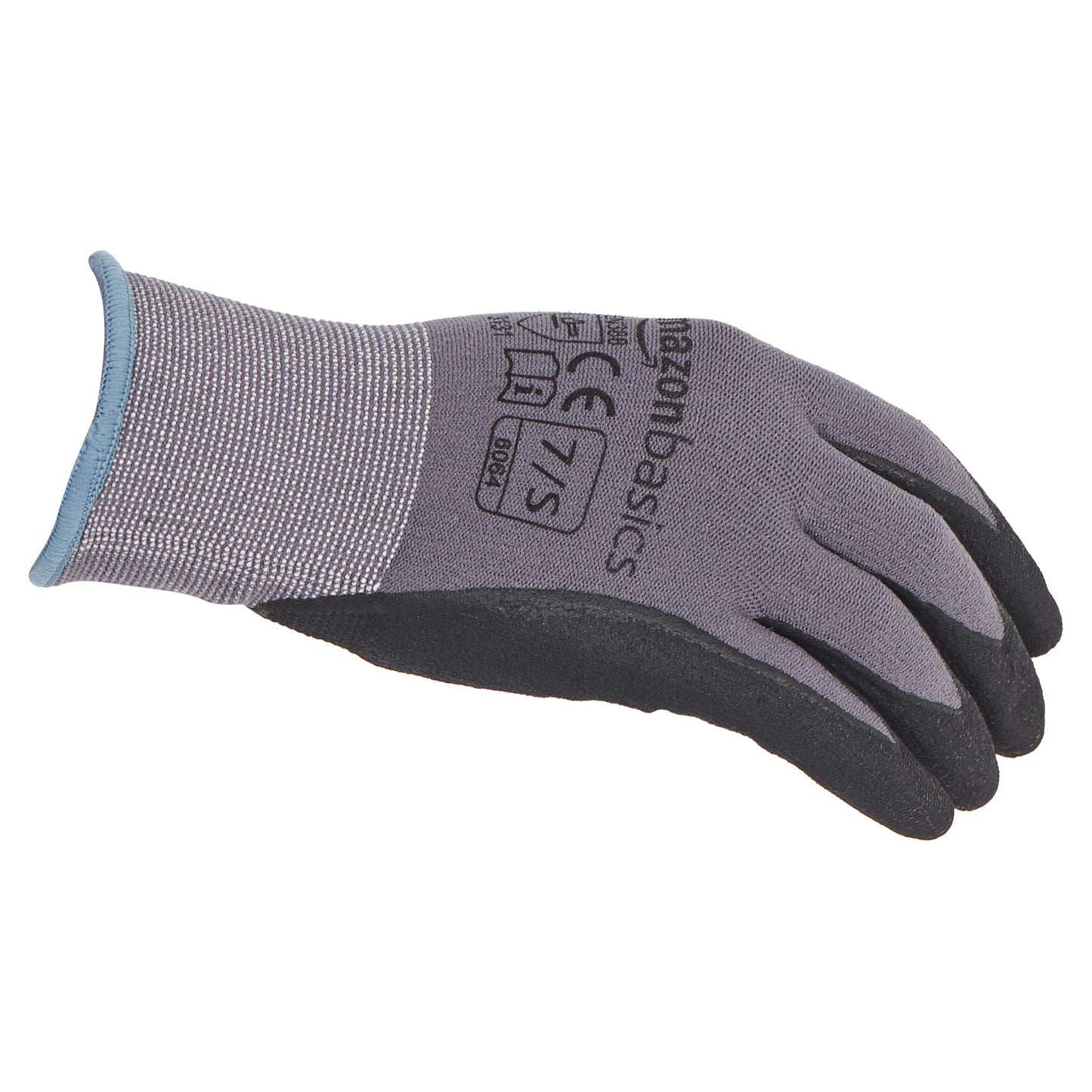 Amazon Basics Micro-Foam Nitrile Coated Safety Work Gloves, Touch Screen, Nylon Liner Fiber, All-Purpose, Grey, Size 7/S, 12-Pair