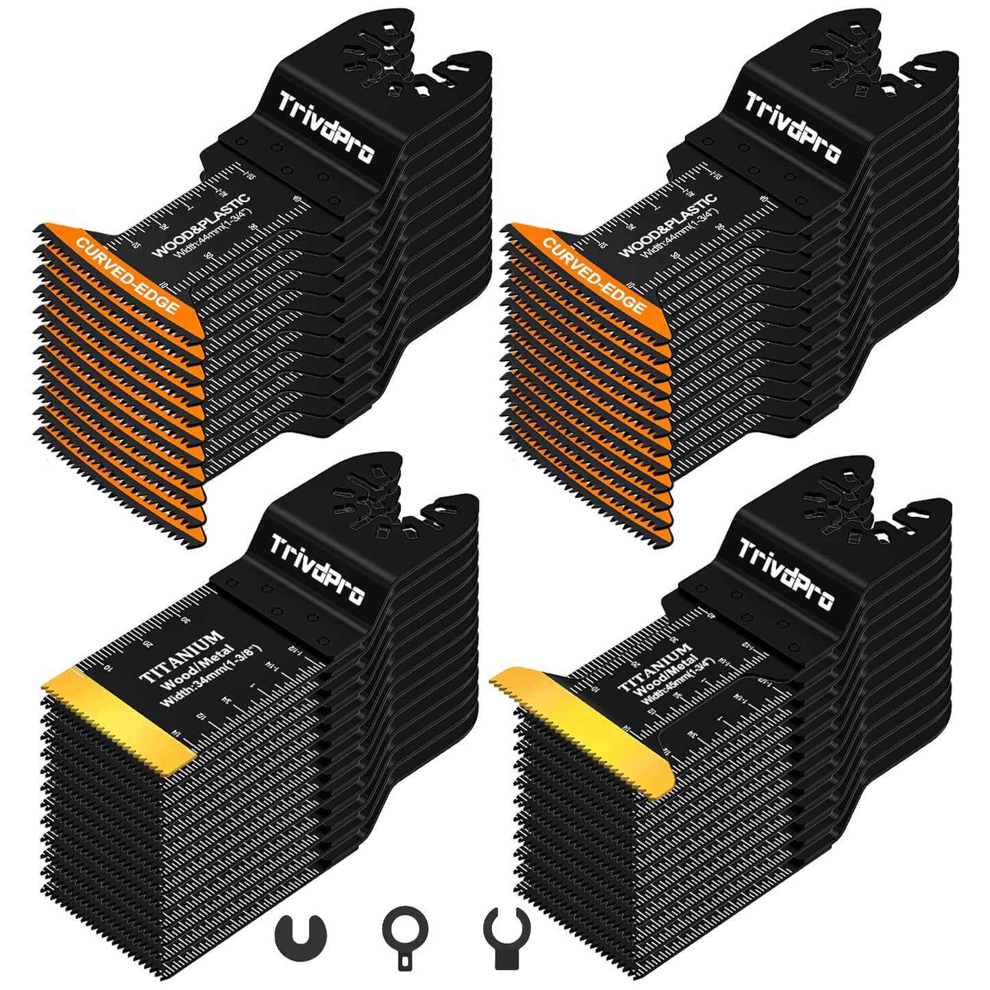 Multitool Blades Multi-Tool Blades Kits - TrivdPro 48pcs Oscillating Tool Blade Oscillating Saw Blades for Metal Wood Plastic Fits Dewalt Milwaukee Ryobi Fein Bosch