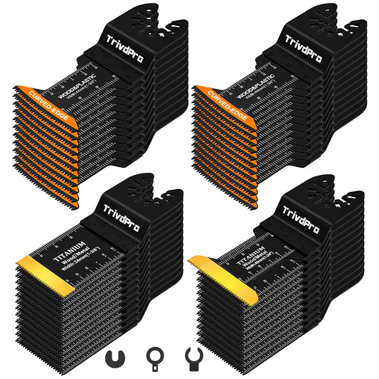 Multitool Blades Multi-Tool Blades Kits - TrivdPro 48pcs Oscillating Tool Blade Oscillating Saw Blades for Metal Wood Plastic Fits Dewalt Milwaukee Ryobi Fein Bosch