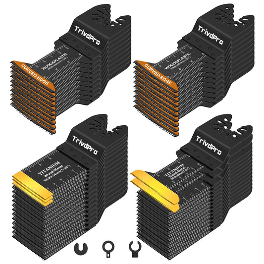 Oscillating Tool Blade Multitool Blades - TrivdPro 50pcs Multi Tool Blades Kits Oscillating Saw Blades for Metal Wood Plastic, Oscillator Blades for Multi Tool Fits Dewalt Milwaukee Ryobi Fein Bosch