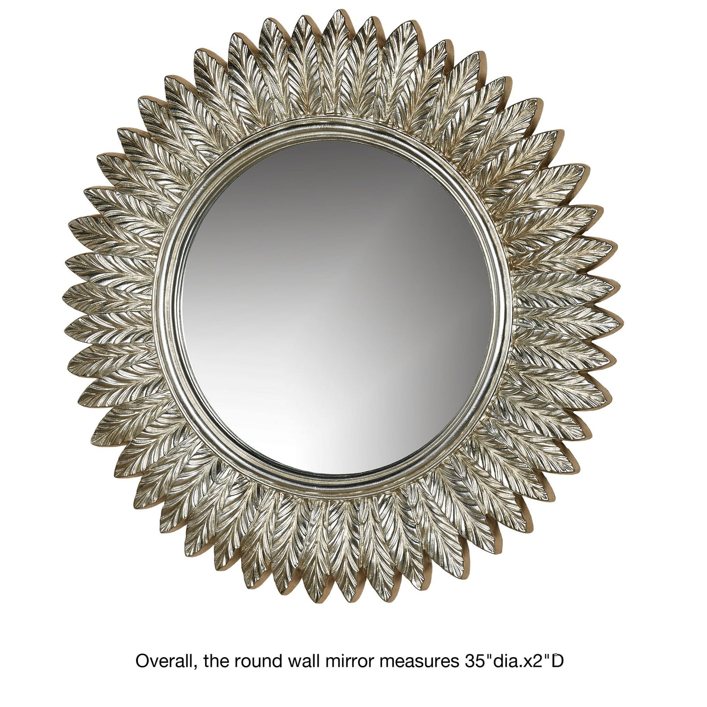 Touch of Class Ella Leaves Wall Mirror Silver with Gold