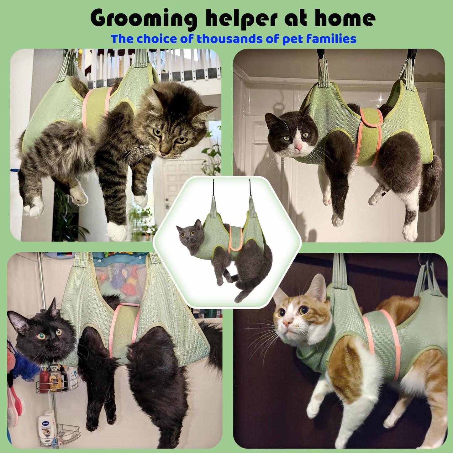 Guzekier Cat Grooming Hammock Harness for Cats, Cat Nail Clipper