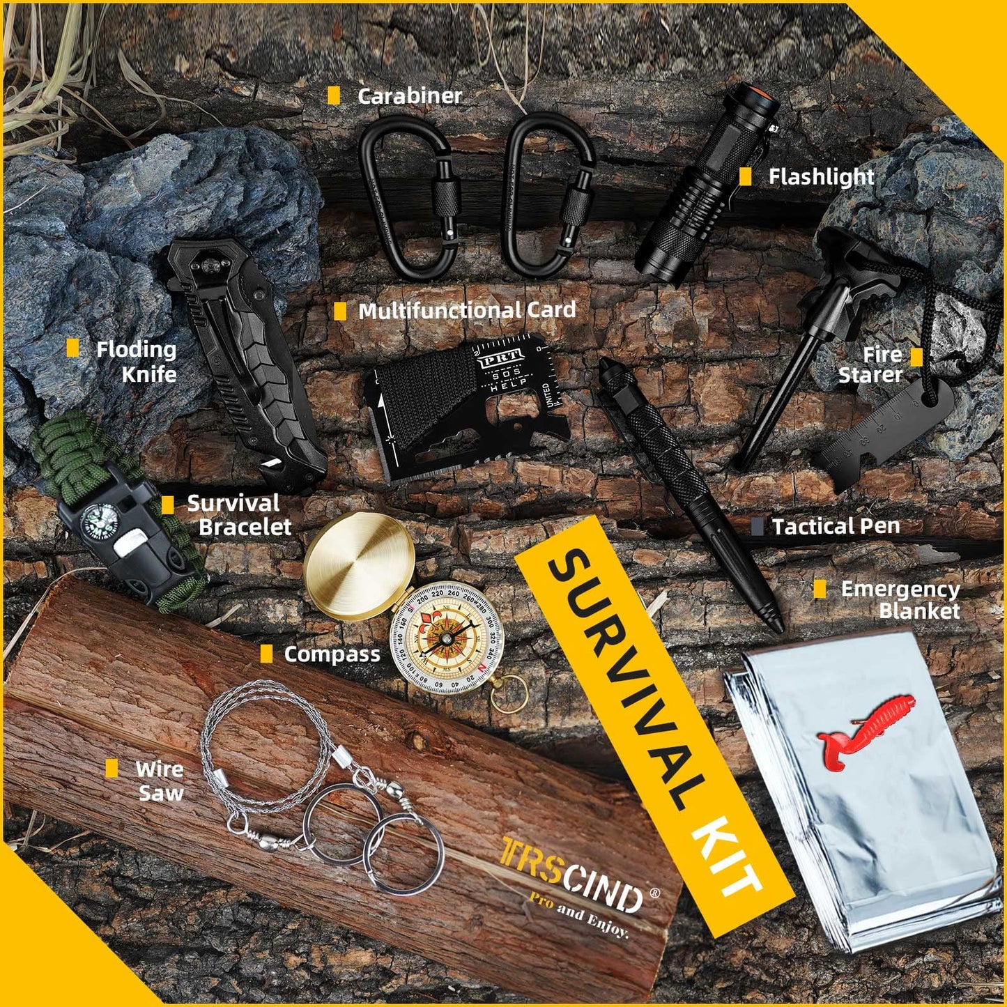 Gifts for Men Dad Husband - Fathers Day, Anniversary Birthday Gifts Idea for Him Boyfriend Man- Survival Kit 14 in 1, Survival Gear and Equipment, Fishing Hunting Camping Accessories, Cool Gadgets
