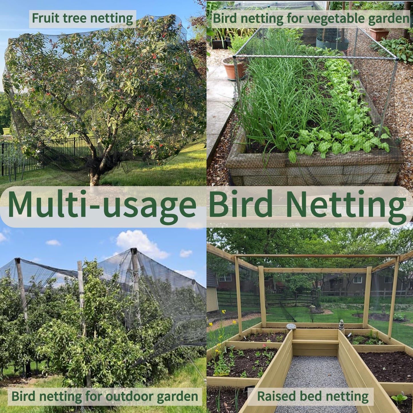 50x100ft Bird Netting for Chicken Coop 1 inch Mesh Heavy Duty Chicken Netting Animal Barrier, Poultry Netting Roof Cover for Chicken Run, Bird Net for Fruit Tree Against Birds Squirrels Rabbits