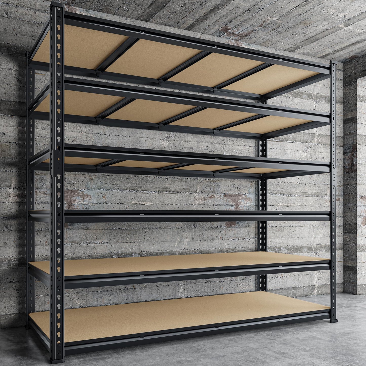 DurayLoly 83.8"H Garage Shelving 59.8"W Metal Shelving 3000LBS Storage Shelves Heavy Duty Garage Shelves Adjustable 6 Tier Metal Shelf for Basement Warehouse Pantry Supermarket 59.8"W x 24"D x 83.8"H