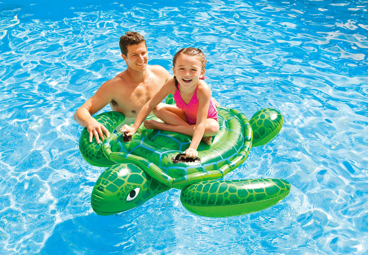INTEX Lil' Sea Turtle Inflatable Pool Float: Animal Pool Toy For Kids – 2 Heavy-Duty Handles – 88lb Weight Capacity – 59" x 50" – For Ages 3+