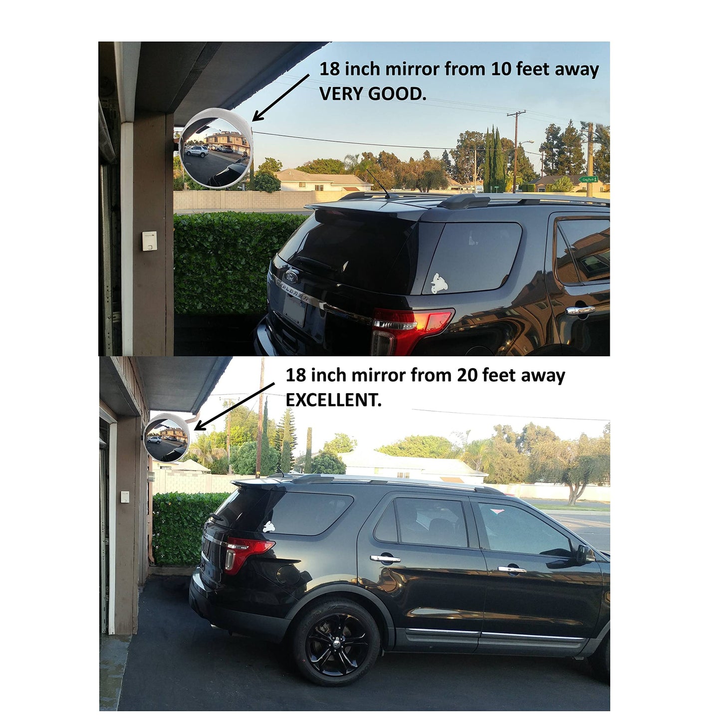 WatchYrBack GREY 18 inch Convex Mirror, Outdoor or Indoor, Wide Angle View, Curved Traffic Safety and Security Mirror 460 mm