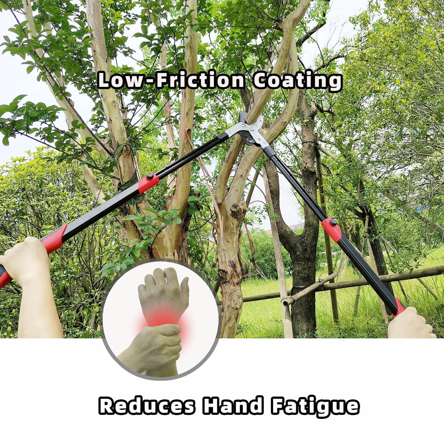 YRTSH Loppers Branch Cutter Heavy Duty Tree Trimmer, Extendable 28-41" Tree Pruner with Compound Action, Tree Cutter with 2 Inch Clean Cut Capacity Chop Thick Branches Effortlessly