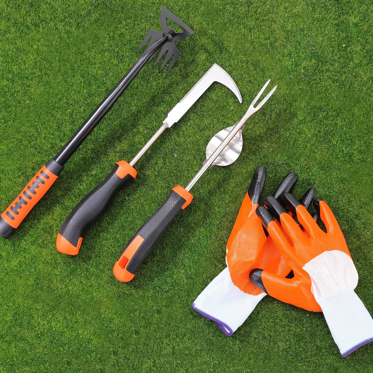Hoemwarm Weed Puller Tool, Manual Portable Stainless Steel Weeder Puller Tool, Crack Weed Remover Gardening Tools for Garden Farm Backyard
