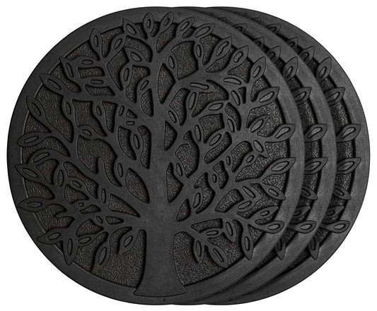 HF by LT Rubber Tree Garden Stepping Stone, 11-3/4 inches, Black, Set of 3