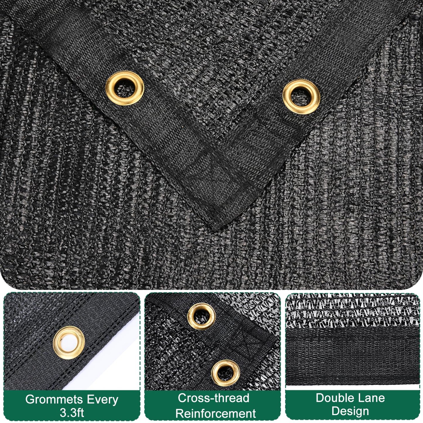 Kesfitt 40% Shade Cloth 20x30 ft, Breathable HDPE Mesh Sun Shade Tarp for Garden & Greenhouse, UV Resistant Outdoor Shade Fabric with Copper Grommets for Plants, Patio, Yard