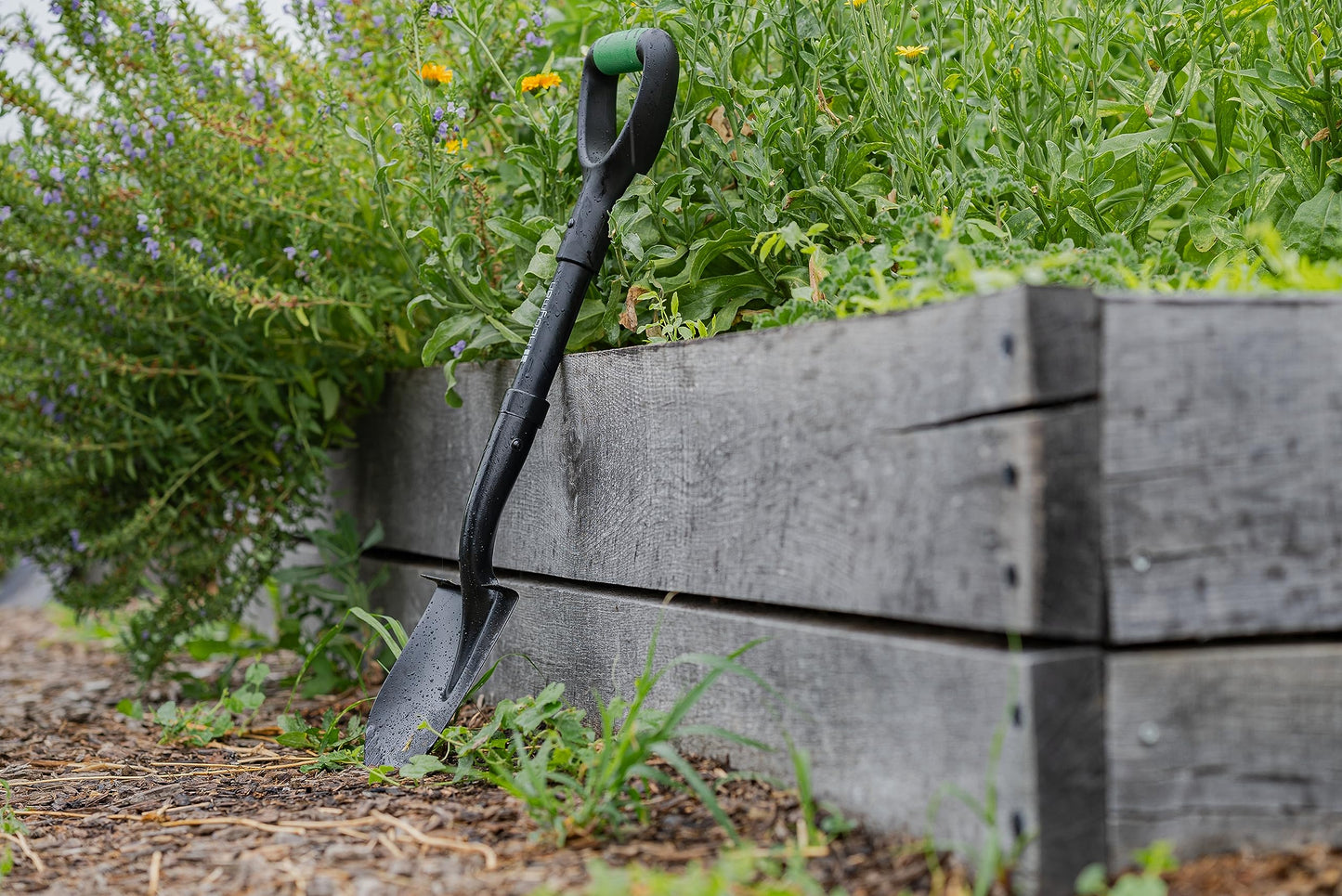 Hooyman Mini Digging Shovel with Heavy Duty Carbon Steel Construction, Ergonomic No-Slip H-Grip Handles, D Handle, and Serrated Blades for Gardening, Land Management, Yardwork, Farming, and Outdoors