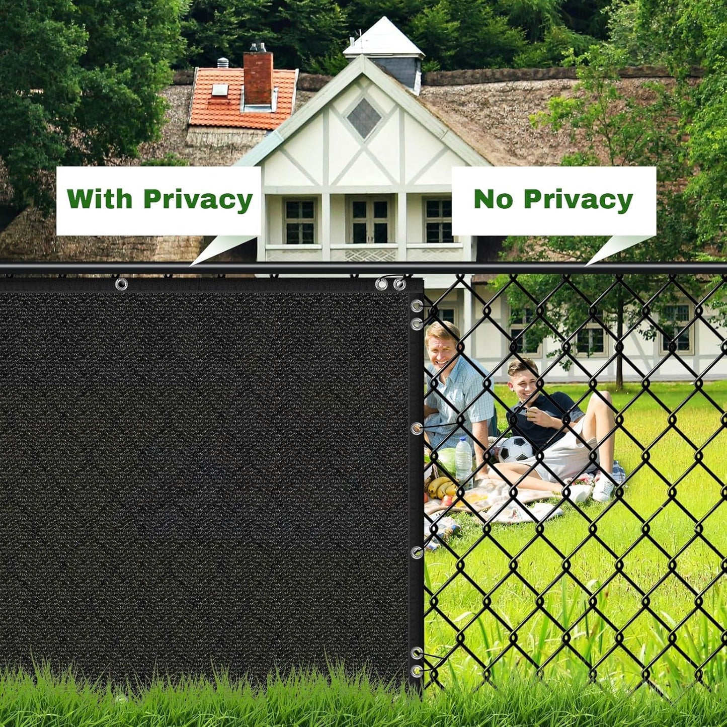 Privacy Screen Fence, TOTU 4ft x 50ft Heavy Duty 170 Shade Net Cover, for Wall Garden Yard Outdoor Home Decoration, Black