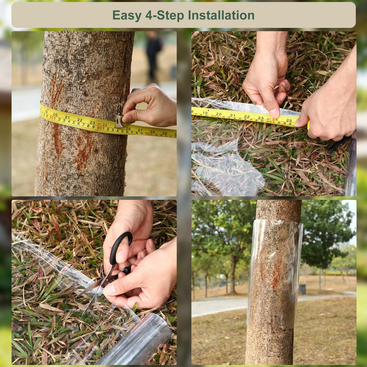 Bltopabb 48" L X 16" W Thickened PVC Transparent Tree Guard for Iguana Prevention, Easy Install Reusable Wrap with Strong Adhesive, Stops Cats from Climbing Trees