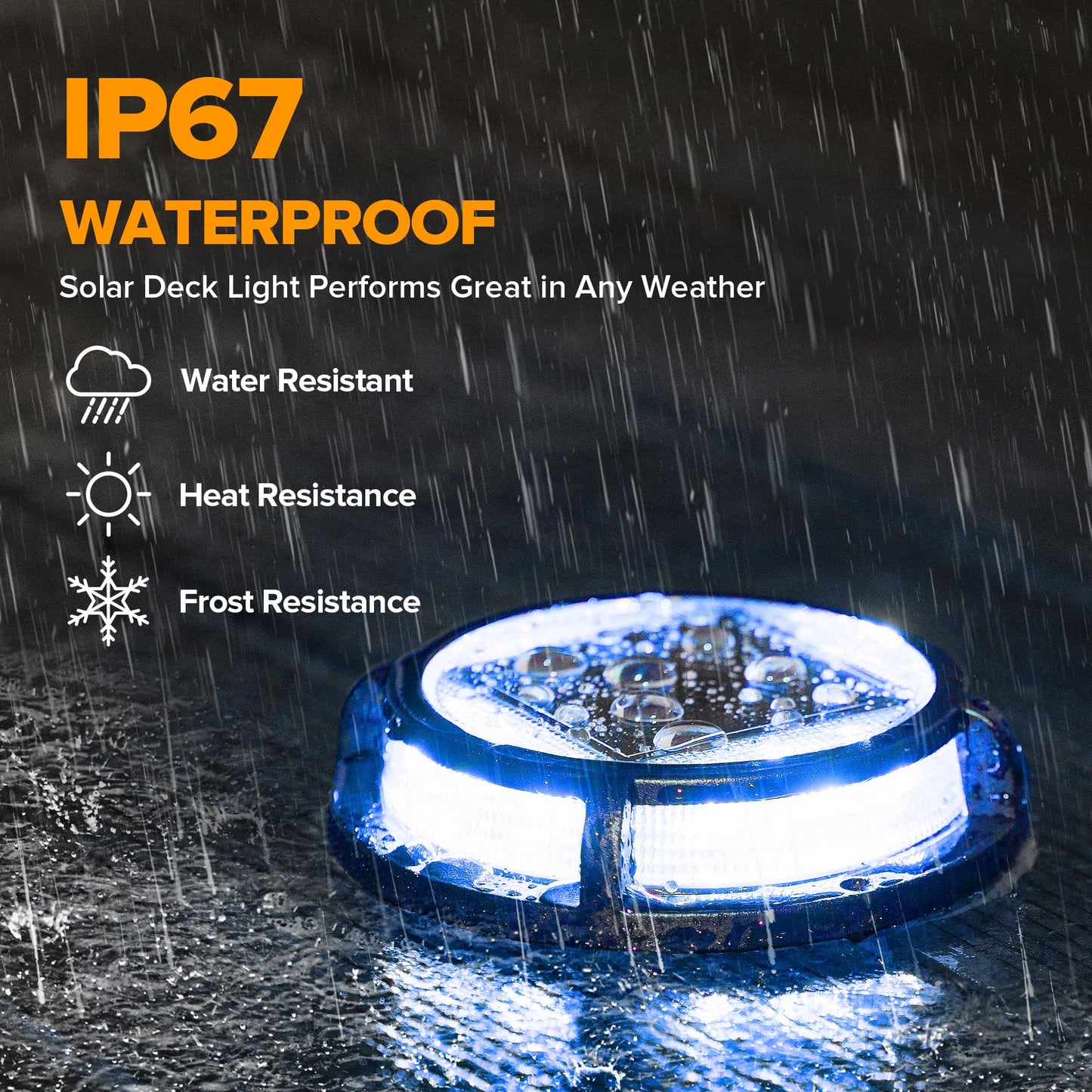 LUTEC 4 Pack Solar Deck Lights Driveway Dock 12 LEDs Light Solar Powered Outdoor Waterproof Road Markers for Step Sidewalk Stair Garden Ground Pathway Yard (Blue)