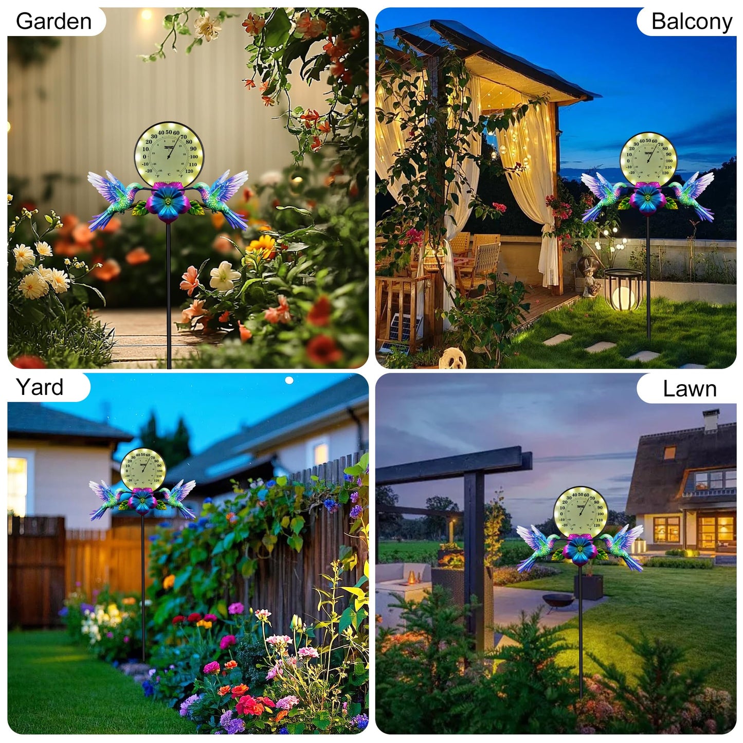 Outdoor Thermometer Thermometer for House Indoor Outdoor Thermometer Outdoor Thermometers for Patio Room Thermometer Hummingbird