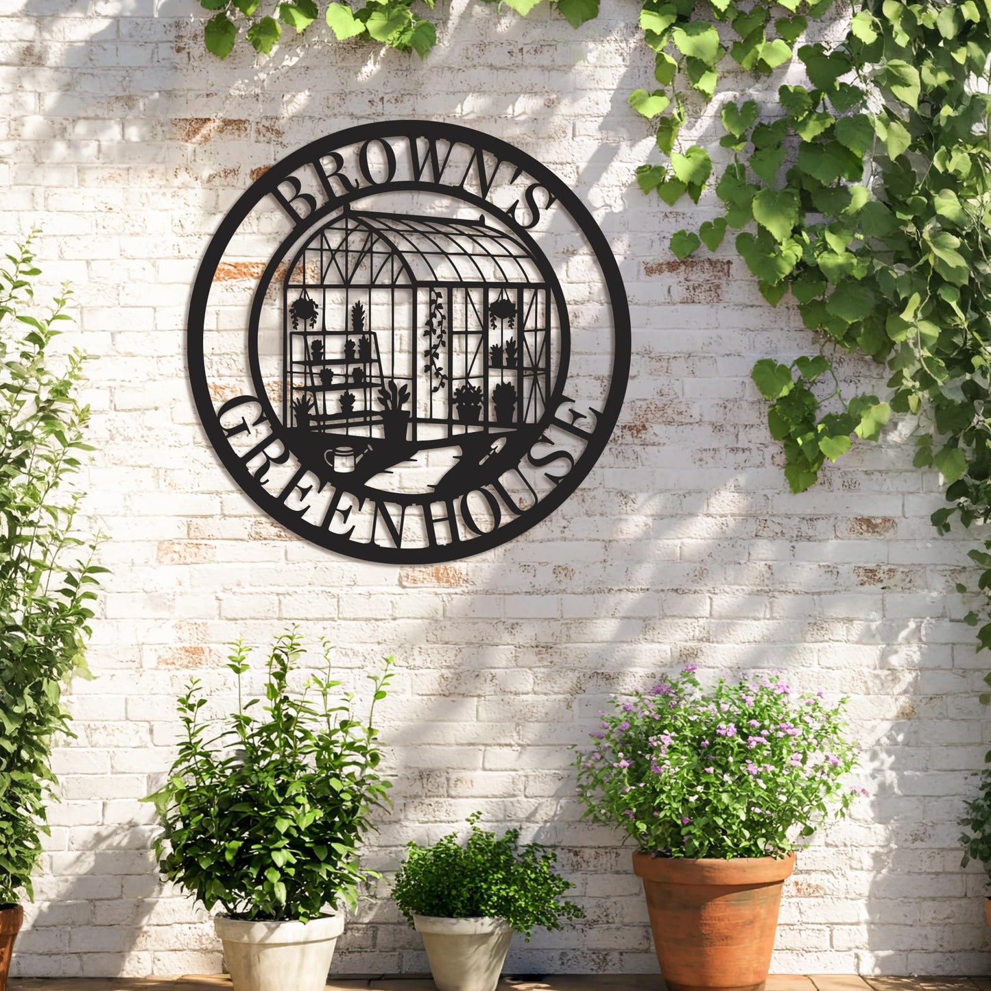Custom Metal Garden Greenhouse Sign – Personalized Hanging Outdoor Garden Decor, Gift for Mom, Grandma, Greenhouse Sisters