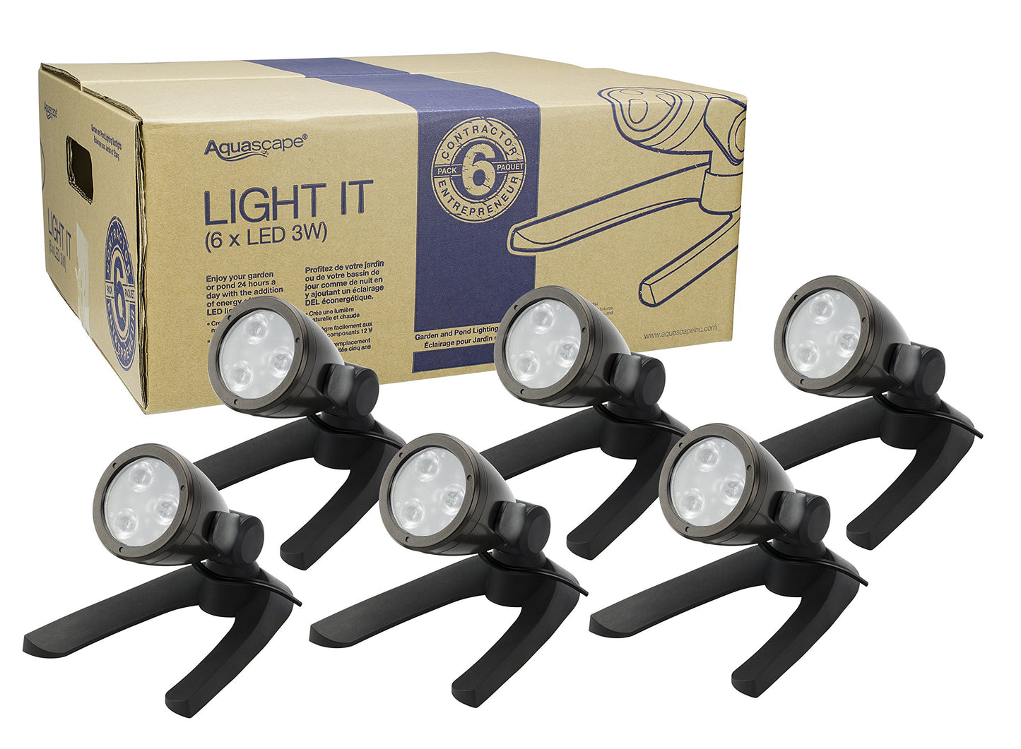 Aquascape LED Garden and Pond Lighting Six (6) Pack | 3-Watt Each | 84047