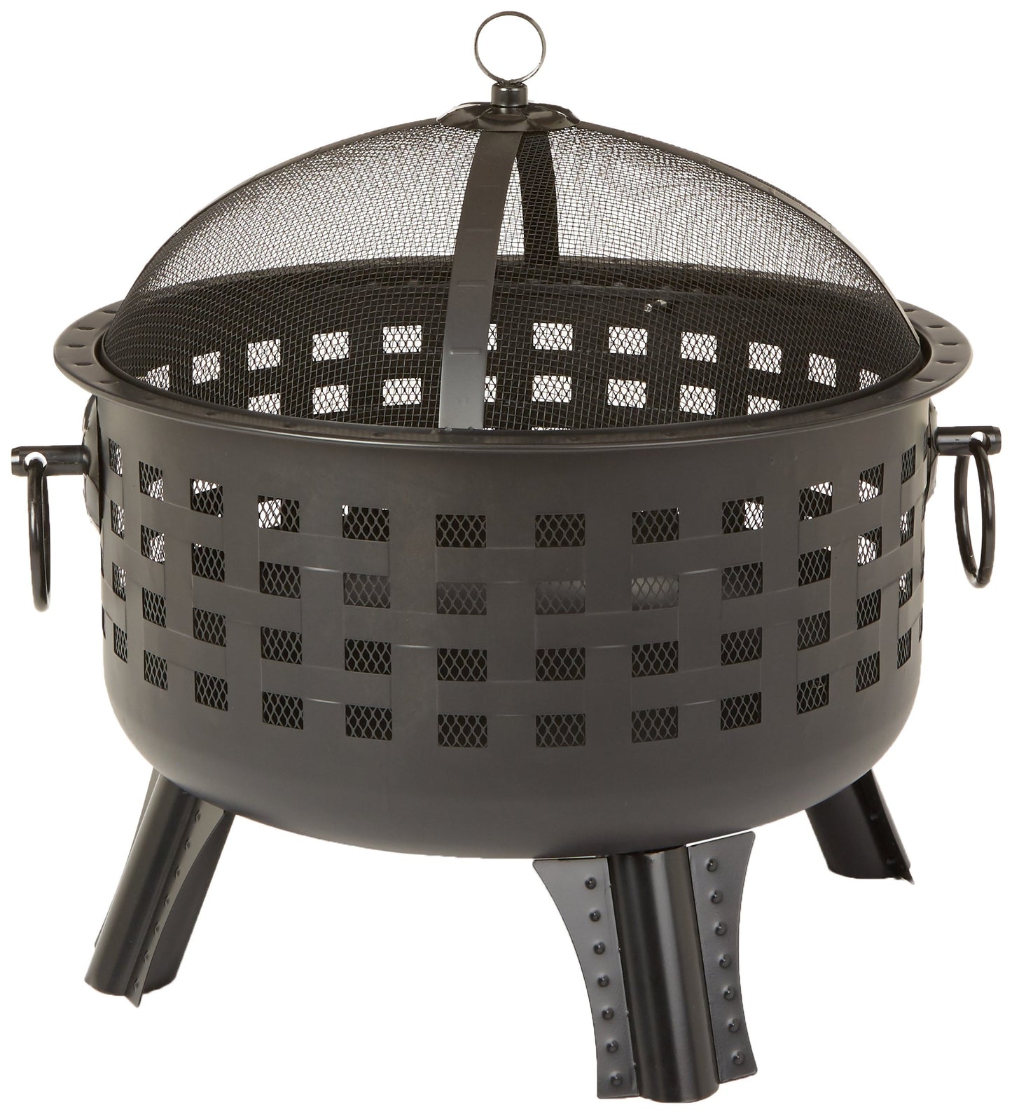 Amazon Basics 27 inch Steel Round Lattice Fire Pit, Easy to Assemble