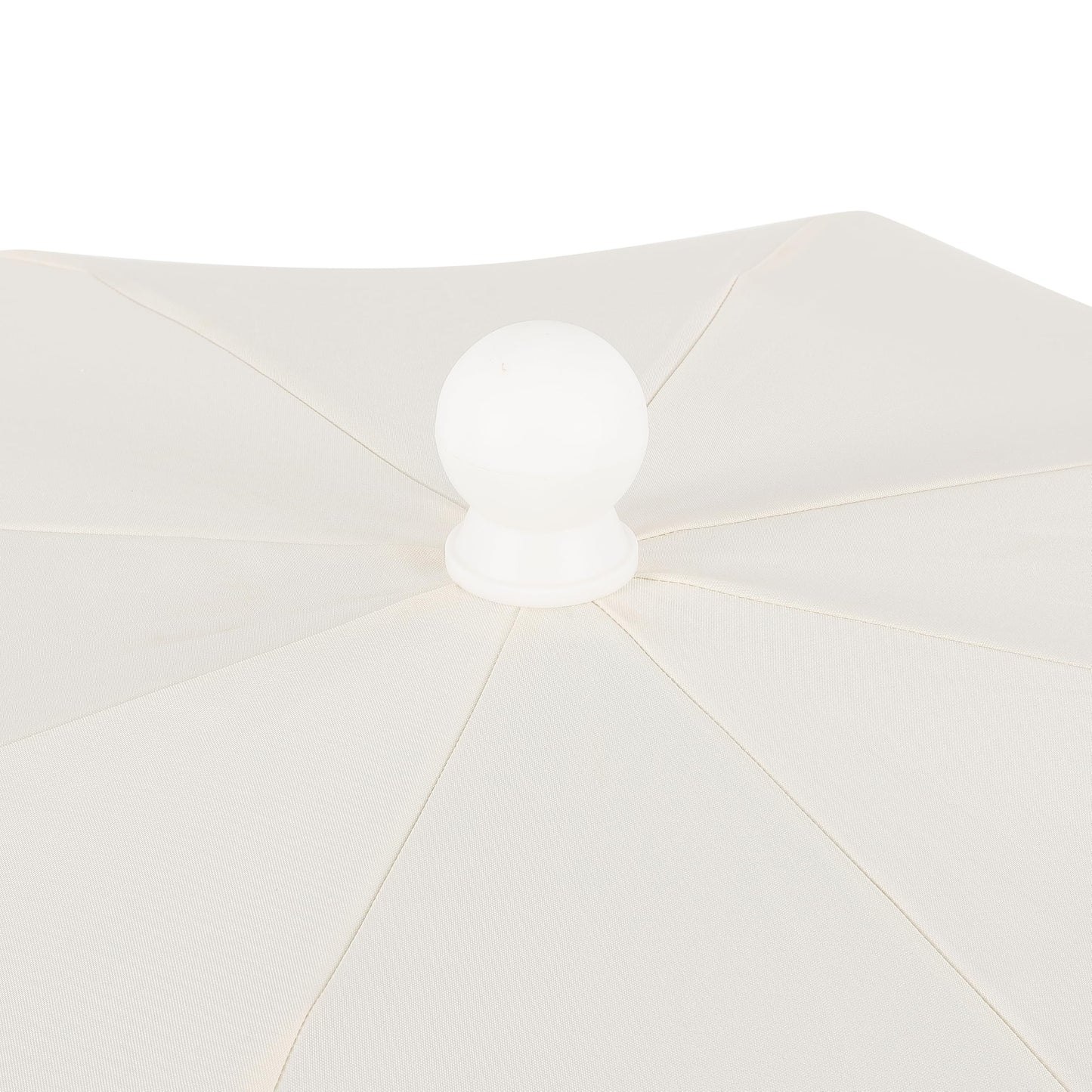 JONATHAN Y UMB1004C Horizon 6.5 ft. Classic MidCentury Scalloped Fringe Market Beach Umbrella with Push-Button Tilt, Wind Vent and UV Protection, and Matching Carry Bag in Cream/White, White Pole