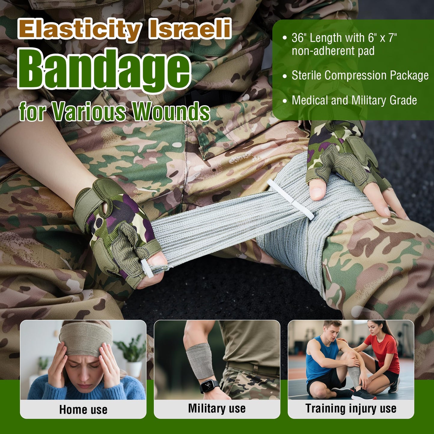 Premium IFAK Trauma Kits, First Aid Kits with Tourniquet, 36" Splint, Israeli-Bandage,Survival Emergency Prepare Equipment Bag for Home, Outdoor, Heavy-Duty Workspace, School, Car