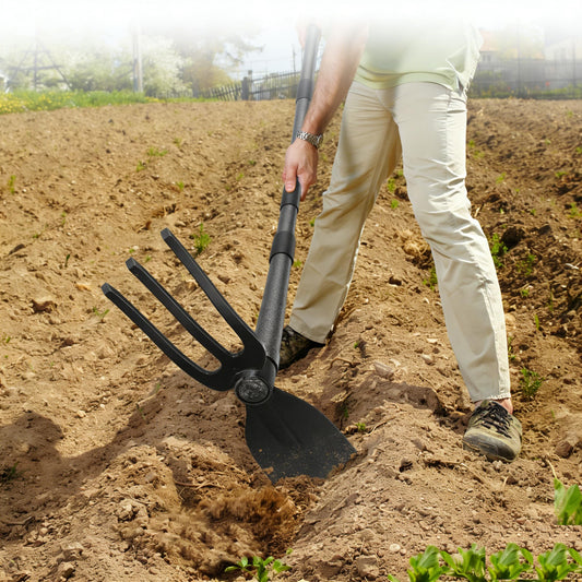 EUIJOIP Multi-Purpose Garden Hoe Tool – Heavy Duty Adjustable (16"-45") with Ergonomic Handle, Anti-Rust Coated Steel, for Weeding, Digging, Cultivating – Lawn, Farm, Outdoor Use