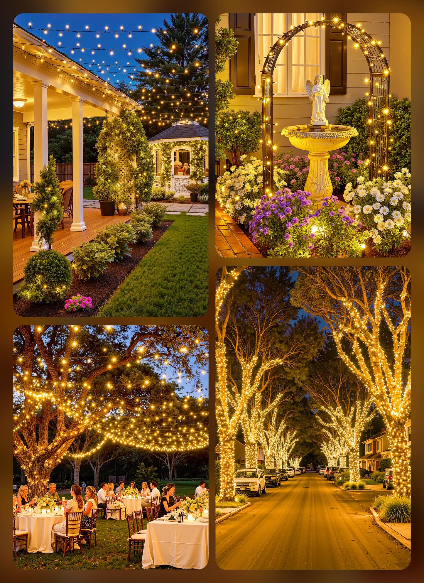 Brightown 2 Pack Solar String Lights Outdoor Waterproof, 80 FT 200 LED Solar Powered Christmas Lights with 8 Modes, Auto On/Off, Patio Lights for Outside Tree Garden Balcony Party Decor (Warm White)