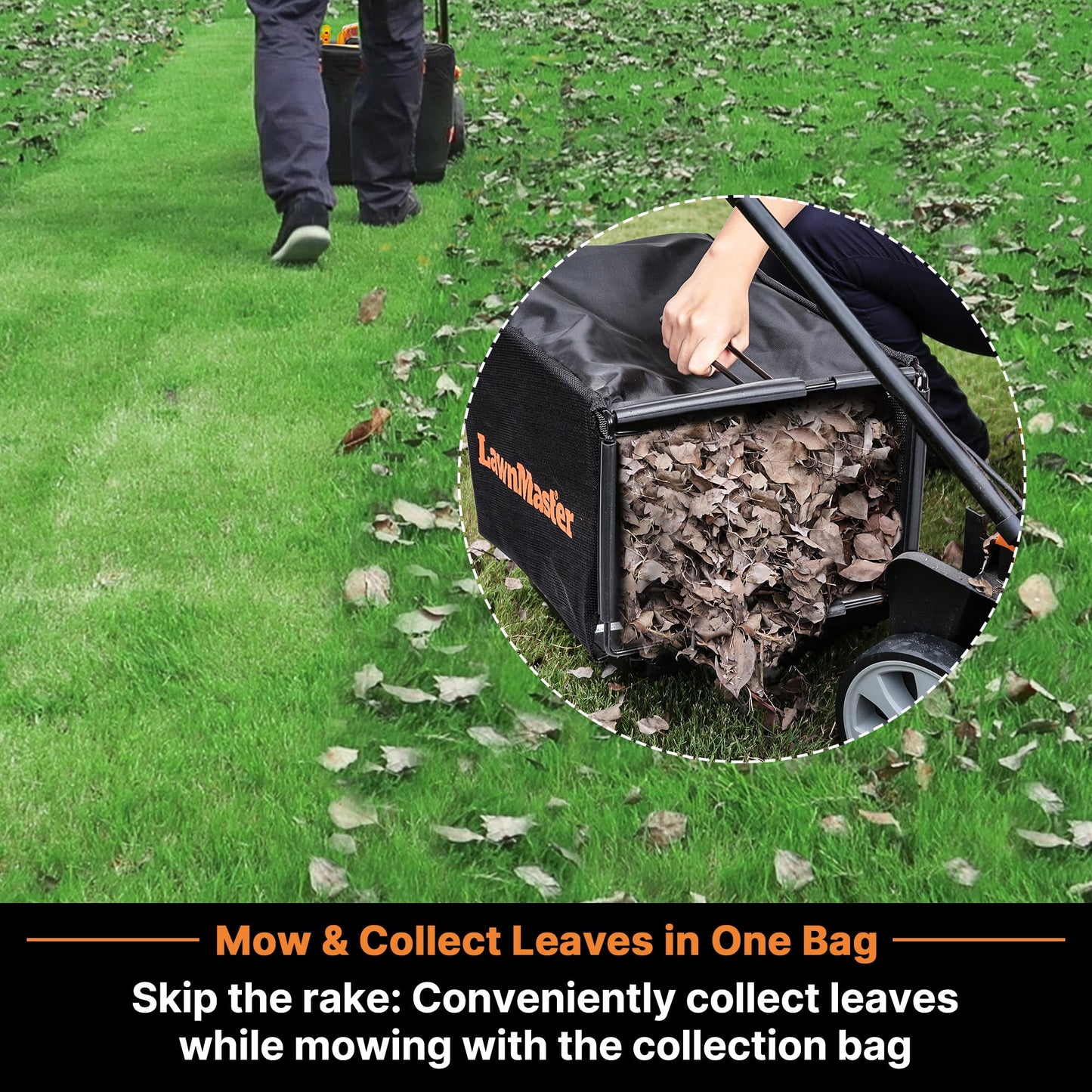 LawnMaster CLMF4819X 19-inch Brushless Cordless Lawn Mower with 2X24V MAX 4.0Ah Battery and a Dual Charger 6 Cutting Position