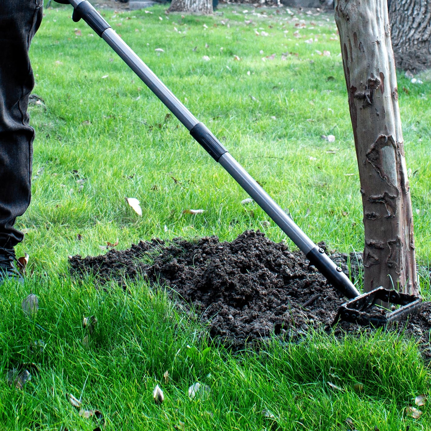 Suchtale 82 Inch Action Rake Hoe, 5-Tines Cultivator, Adjustable 37-82" Handle, Garden Weeding & Planting