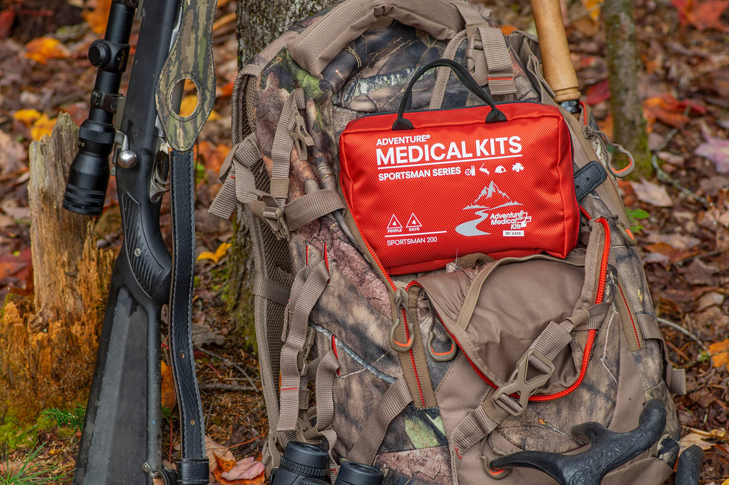 Adventure Medical Kits Sportsman Series Medical Kit - 200 - First Aid Kit for Camping, Hiking, Hunting & More - For 4 People for 4 Days - Includes Bandages, Medicine, Guide Book & More