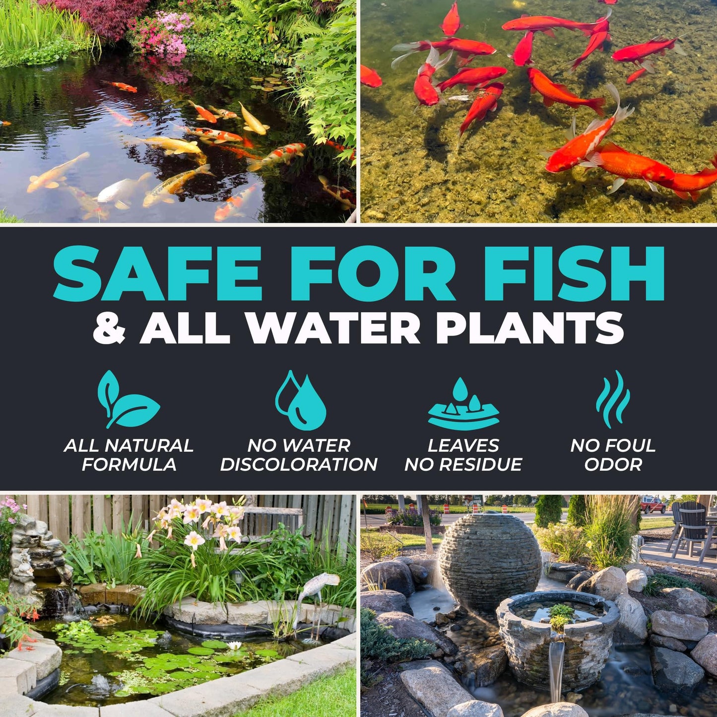 Natural Pond Care Ball – Easy Drop-in Maintenance for Outdoor Ponds and Water Features, Suitable for Fish & Plants, Up to 2500 Gallons – 4 Week Use