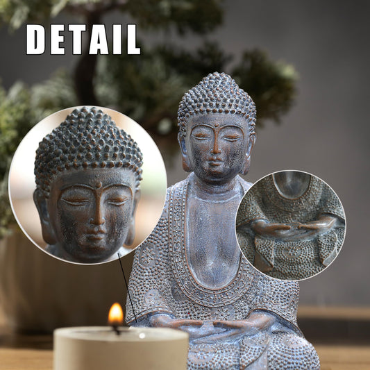 Tolatr Buddha Statue Outdoor,Zen Garden Decor Buddha Sculpture for Home Meditation Decor Buda Decoration for Patio Desk Porch Yard Art Resin Decoration