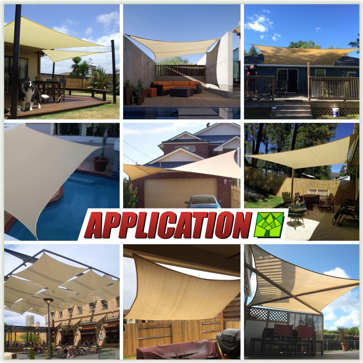 ColourTree 14' x 20' Beige Sun Shade Sail Rectangle CTSLR1420 - Canopy Mesh Fabric UV Block UPF50 - Commercial Heavy Duty - 190 GSM - 3 Years Warranty (We Make Custom Size)