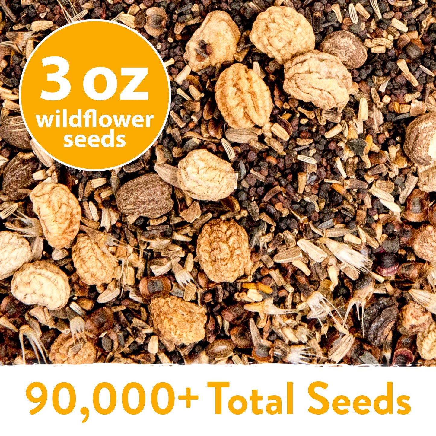 HOME GROWN 90,000+ Wildflower Seeds Mix 3oz 24 Varieties Non-GMO Perennial Flower Seeds for Planting Outdoors Butterfly & Pollinator Flower Mix Attract Bees Birds & Hummingbirds
