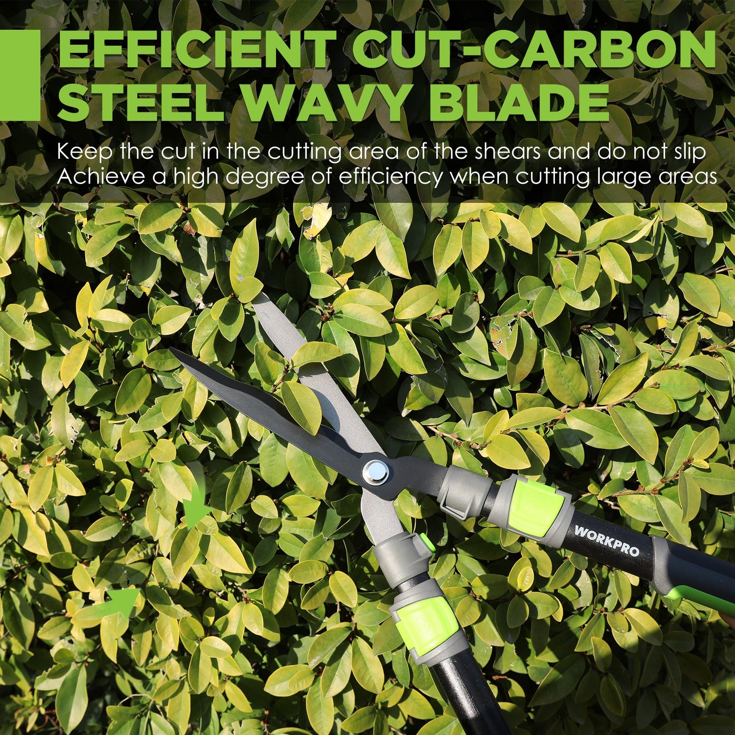 WORKPRO Extendable Hedge Shears, 25"-33" Manual Hedge Clippers, Professional Bush Cutter, Gardening Pruners Scissors, Hedge Trimmers, Shears Gardening Tools for Pruning Borders & Shrubs