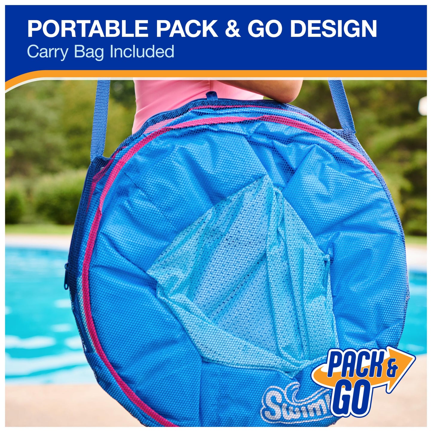 SwimWays Spring Float Premium Papasan Pool Lounger, Inflatable Pool Floats Adult with Fast Inflation for Ages 15 & Up