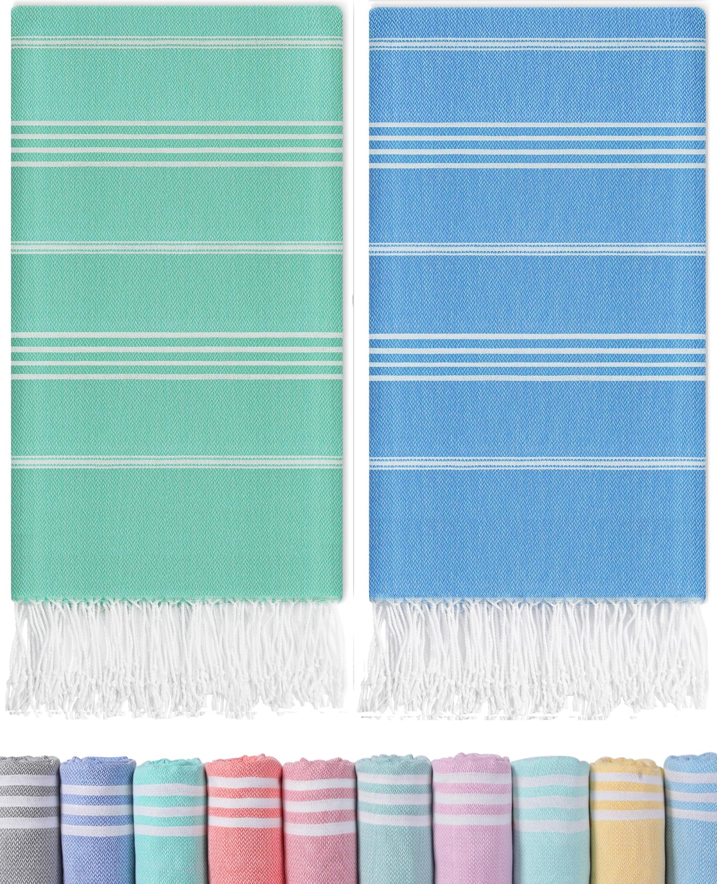 Antfuny 2 Packs Turkish Beach Towels Pool Towel Beach Mat Sauna Blanket Fast Drying Sand Proof Cute Aesthetic Travel Trip XXL Big Wet Cool Beaxh Towell Besch Tows Inside Bundle Couple Cat Each towela