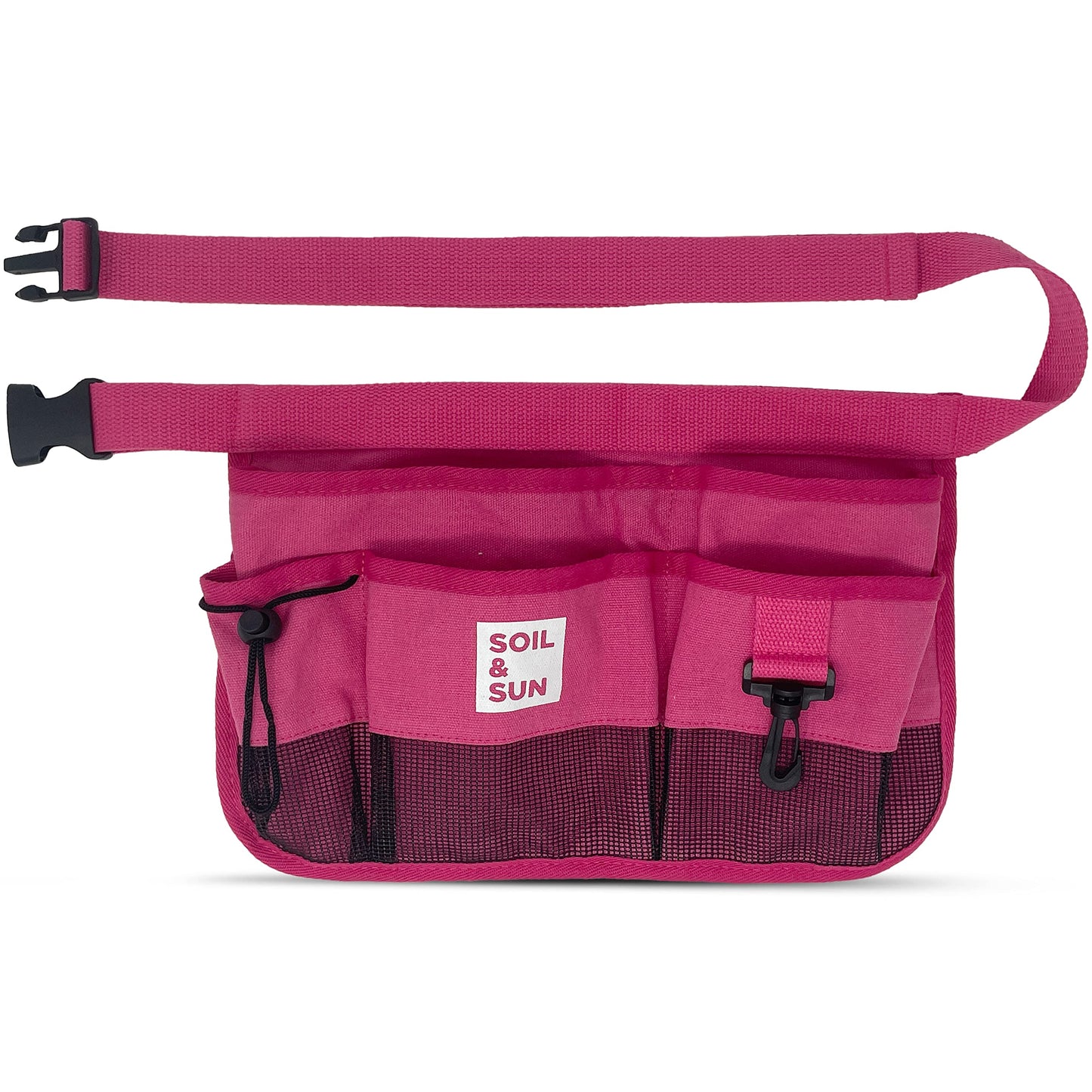 Soil & Sun Garden Tool Belt for Women, Tool Apron, Utility Belt Women, Teacher, Canvas Waist Apron with Pockets,Garden Aprons (Pink)