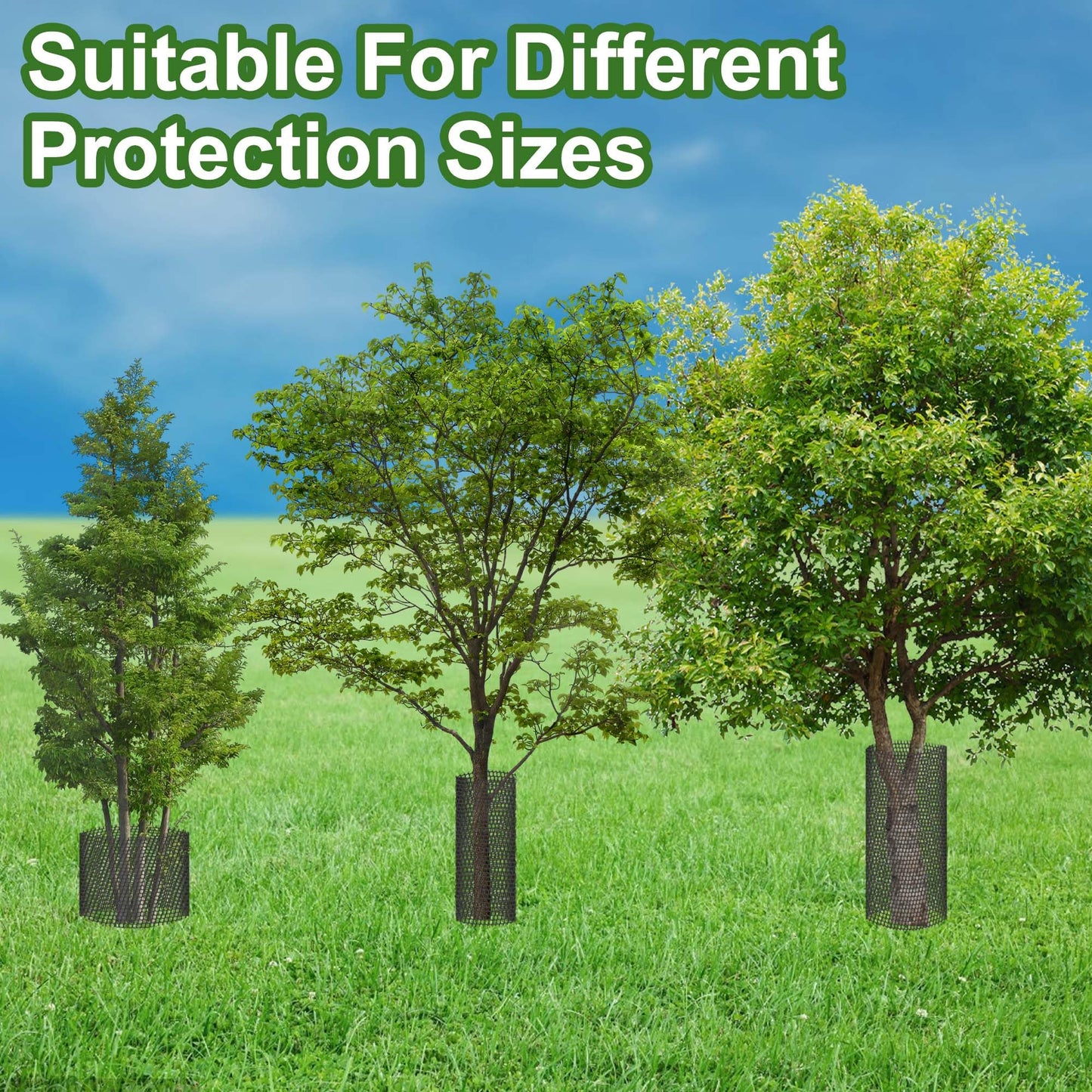 Watayo 20 Ft Mesh Tree Guard Trunk Protectors- Tree Bark Protector- Flexible Net Tree Guard with 100 Pcs Ties for Tree Protectors from Deer Mowers Trimmers