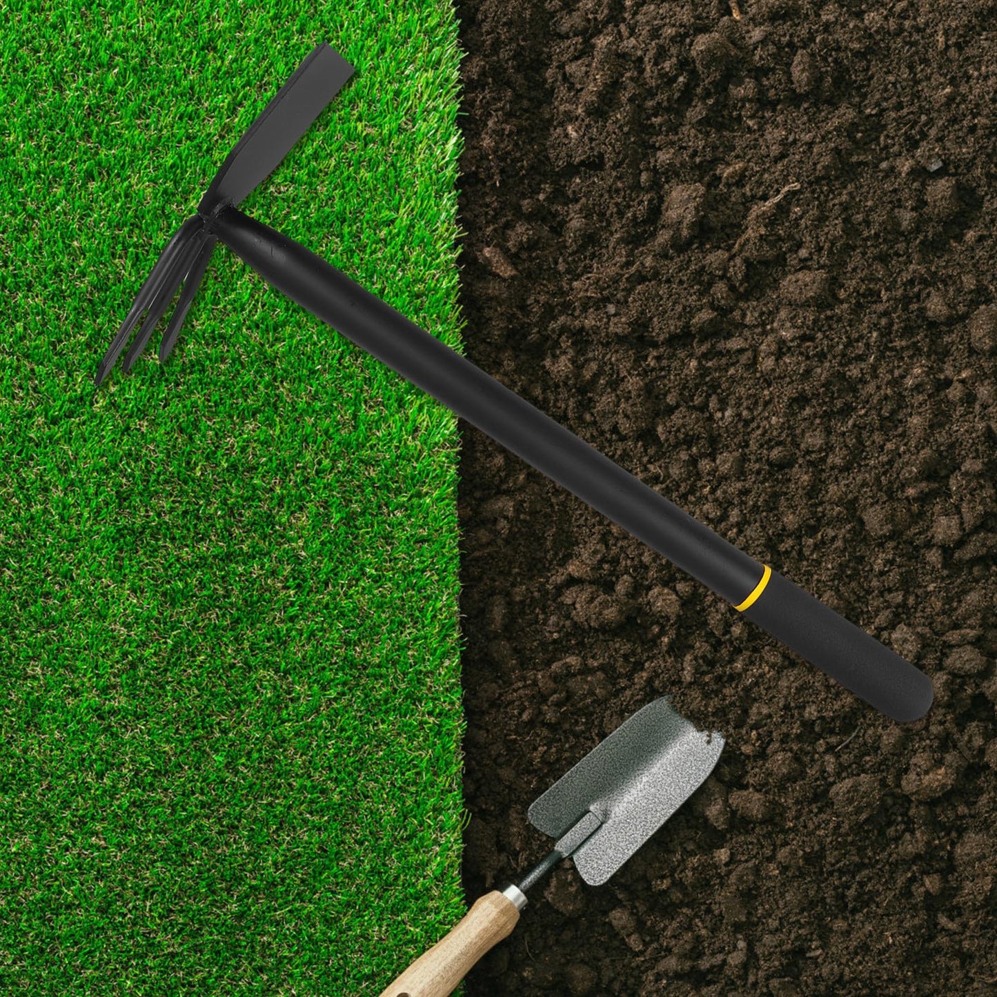 UPKOCH Garden Hoe and Cultivator 16 Inch Manganese Steel Hand Tool for Soil Digging Weeding and Flower Planting Ergonomic Handle for Comfortable Gardening