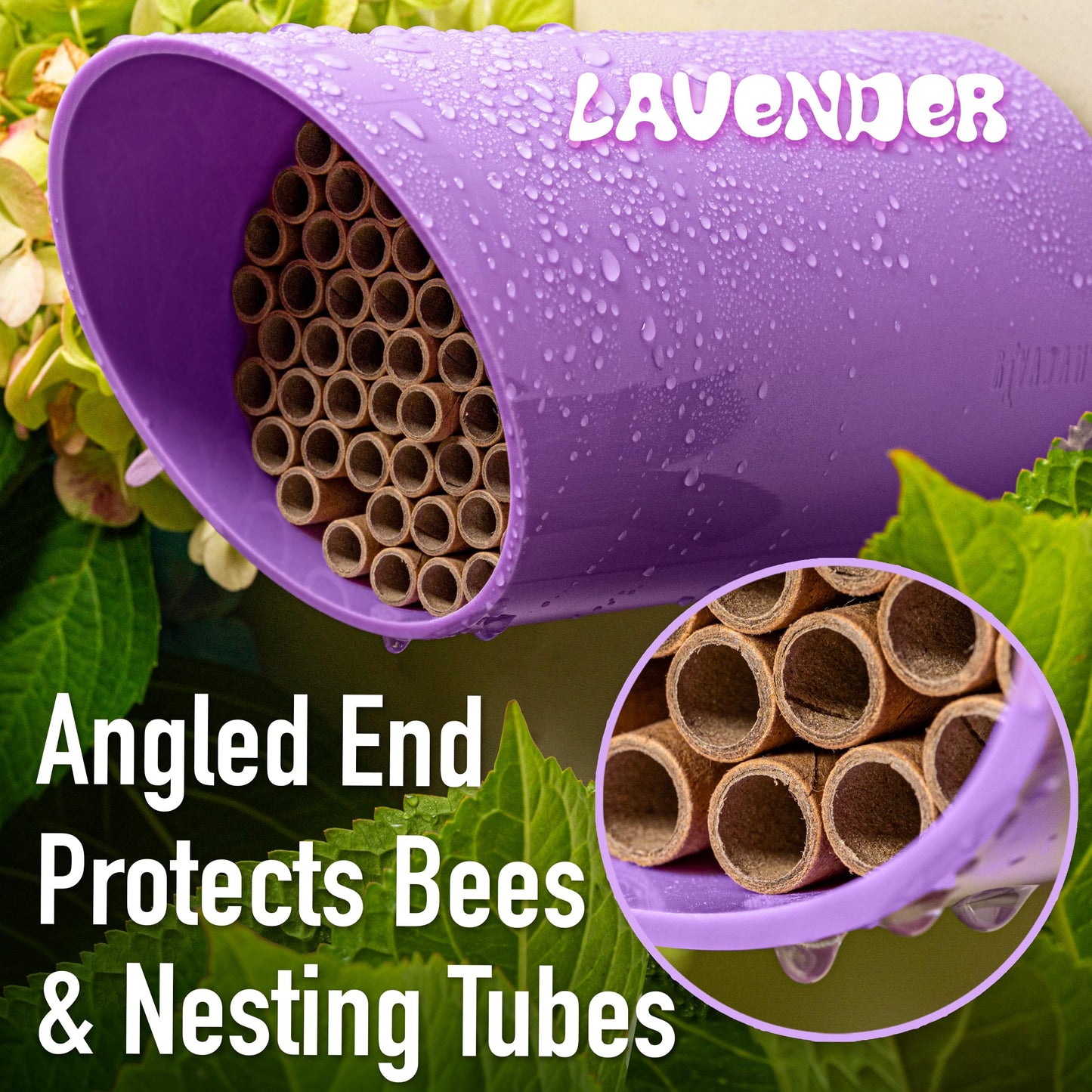 Rivajam Color Splash Mason Bee House - Vibrant & Strong Waterproof Bee Hotel & Insect Habitat - Mason Bee Tubes Filled Bee Houses for The Garden - Pollinator House Bug Hotel Gardening Gifts