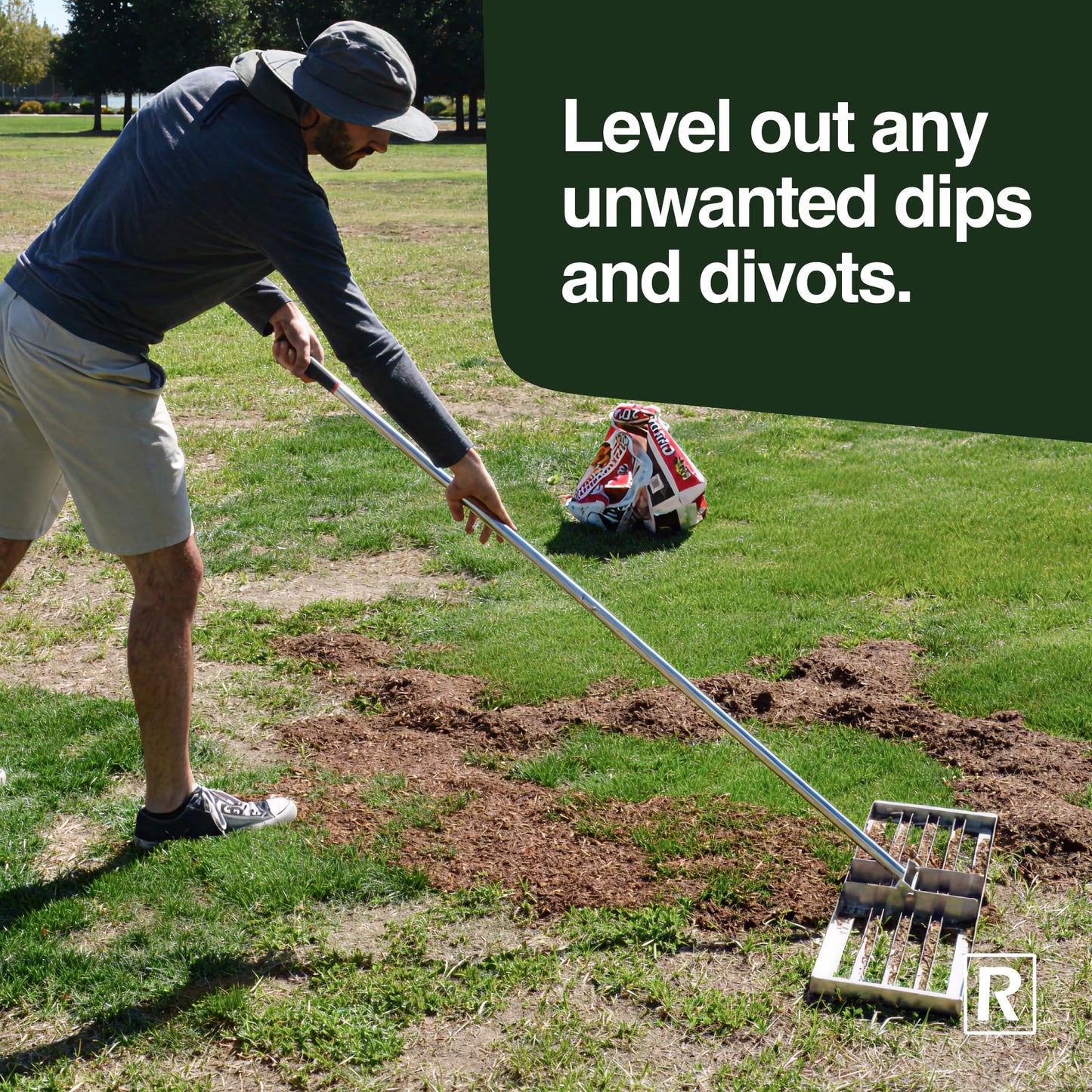 Rocklin™ Lawn Leveling Rake – 22” x 10” Stainless Steel Leveling Tool with 78” Handle | Smooth & Level Soil, Sand or Grass | Durable Leveling Tool for Lawn, Yard and Garden